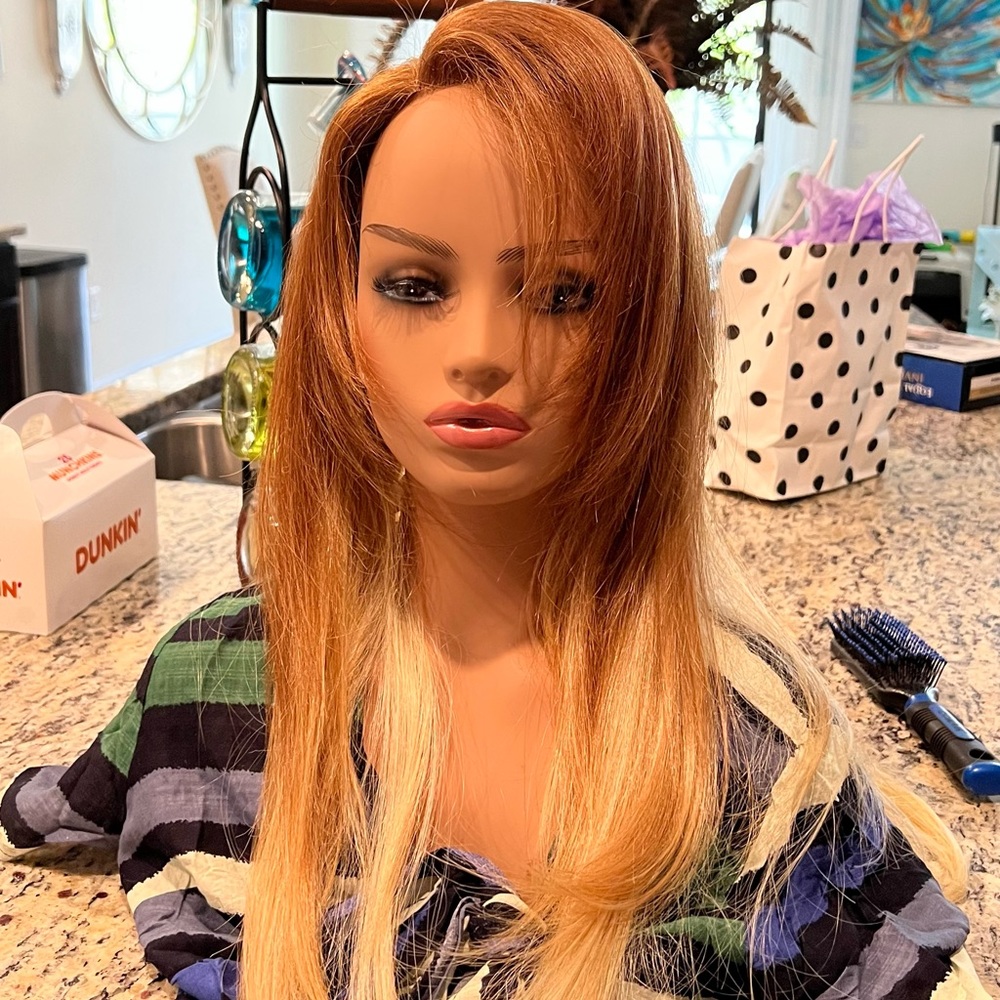 Beautiful synthetic wig unit with side bangs